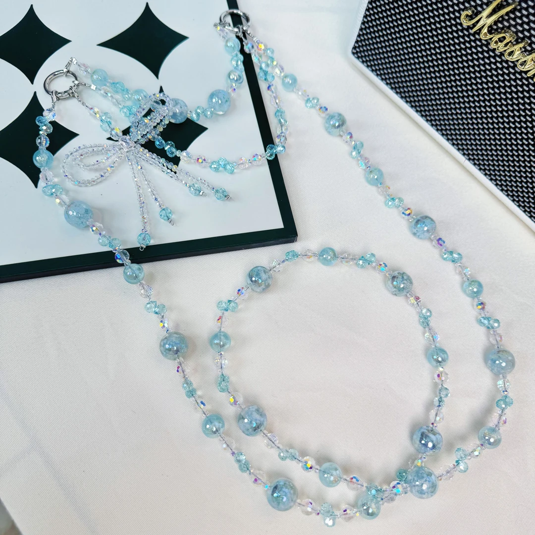 【A1003】冰川蓝 原创手机斜挎链