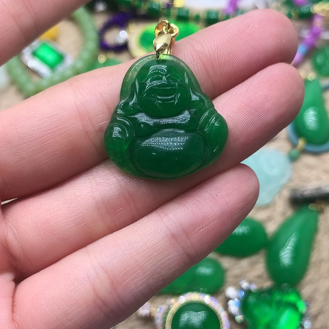 翡翠未镶嵌颈饰一图一物 实物为准