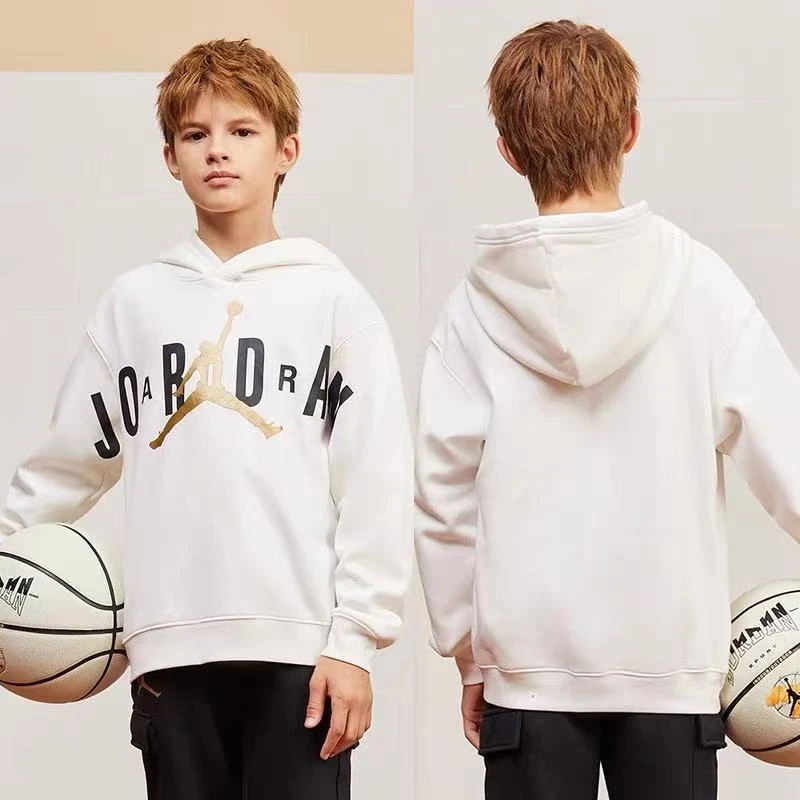 【官方旗舰】AIR JORDAN 童装男童加绒金标时尚运动连帽卫衣D188