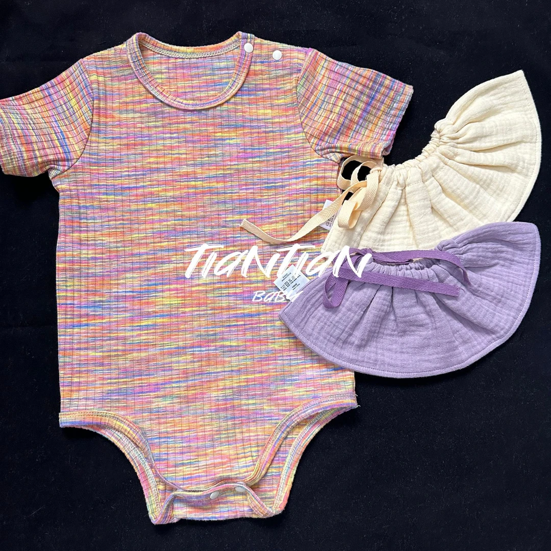 Tian【调色盘】宝宝夏季小众精梳棉短袖包屁衣