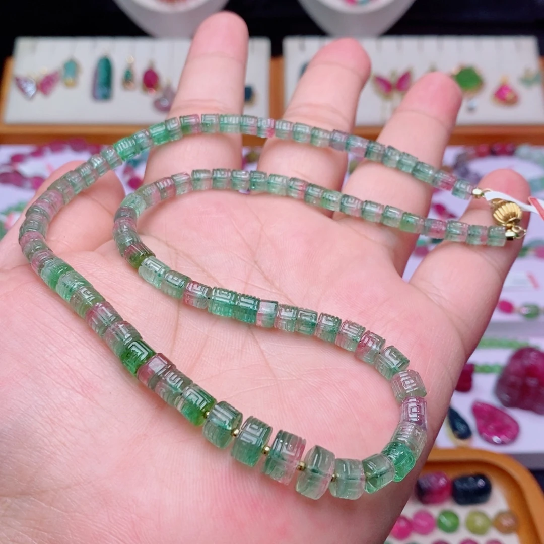 18K金镶嵌项链碧玺