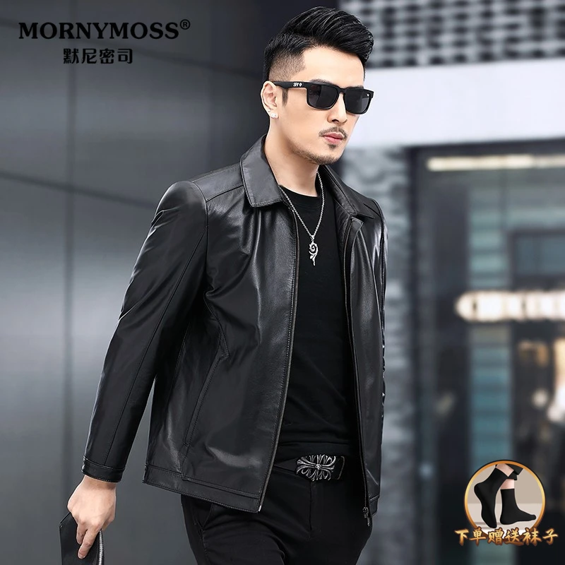 真皮皮衣男2025秋冬季短款修身头层小牛皮机车服翻领休闲夹克外套