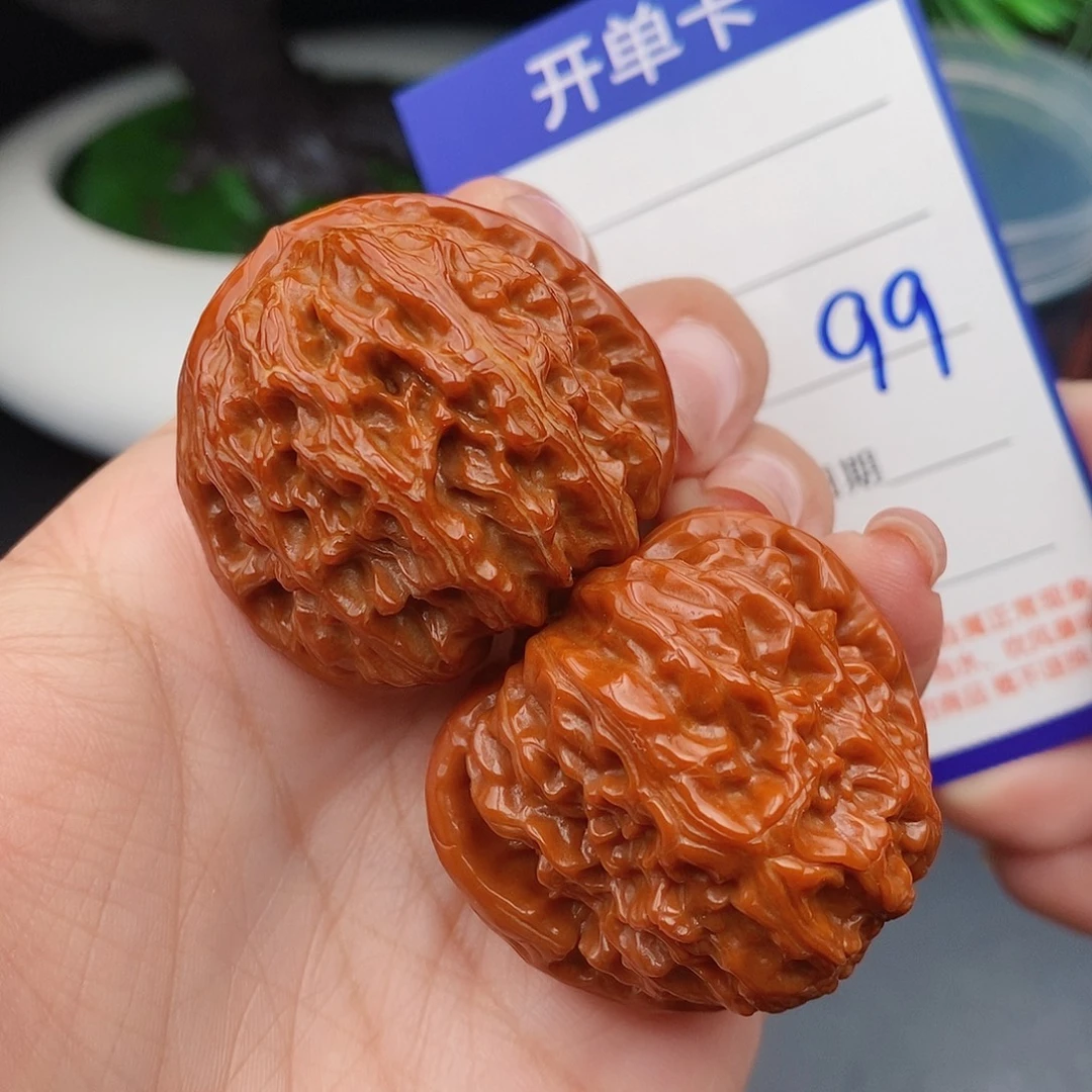 把件文玩核桃38三角白99