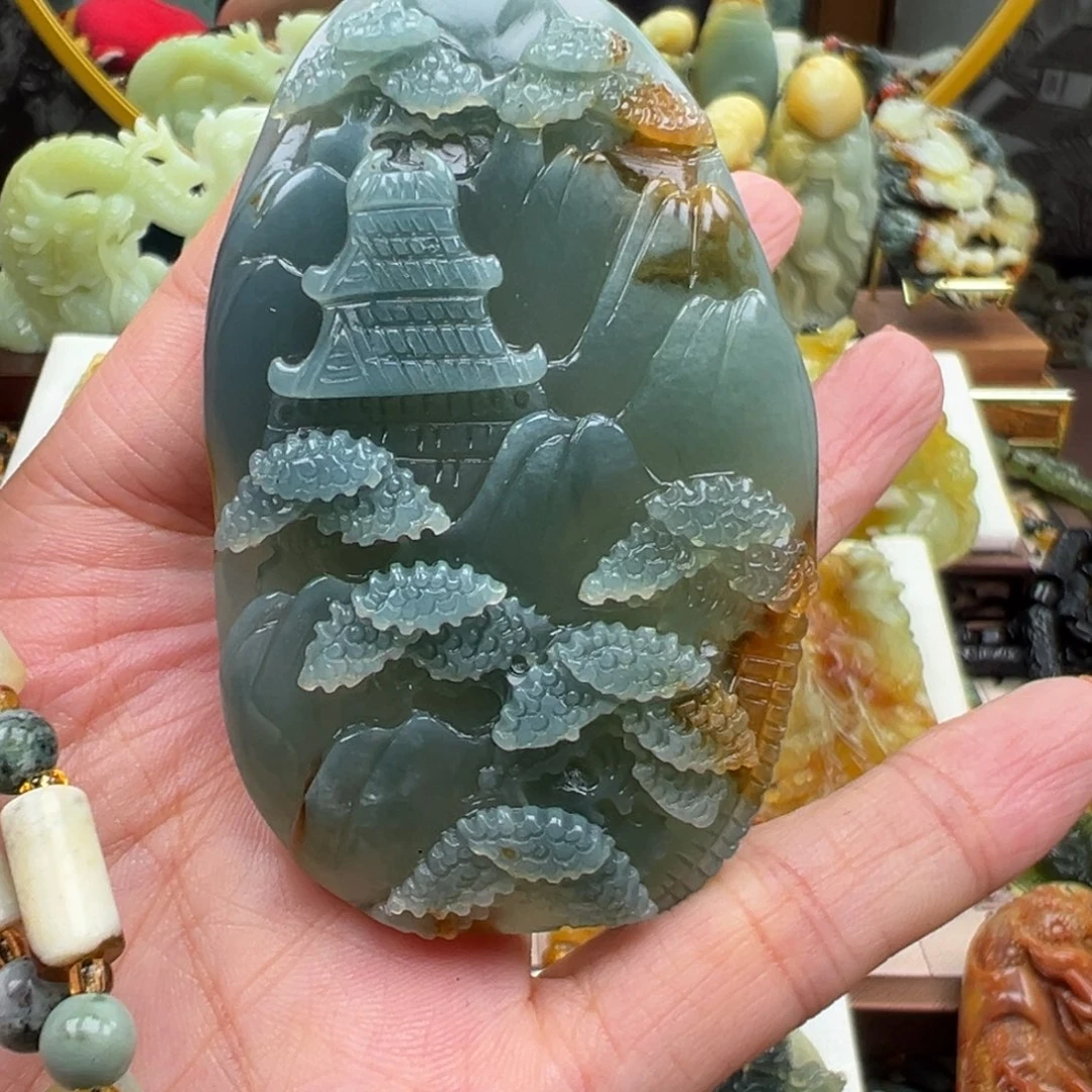 岫玉未镶嵌挂件挂件