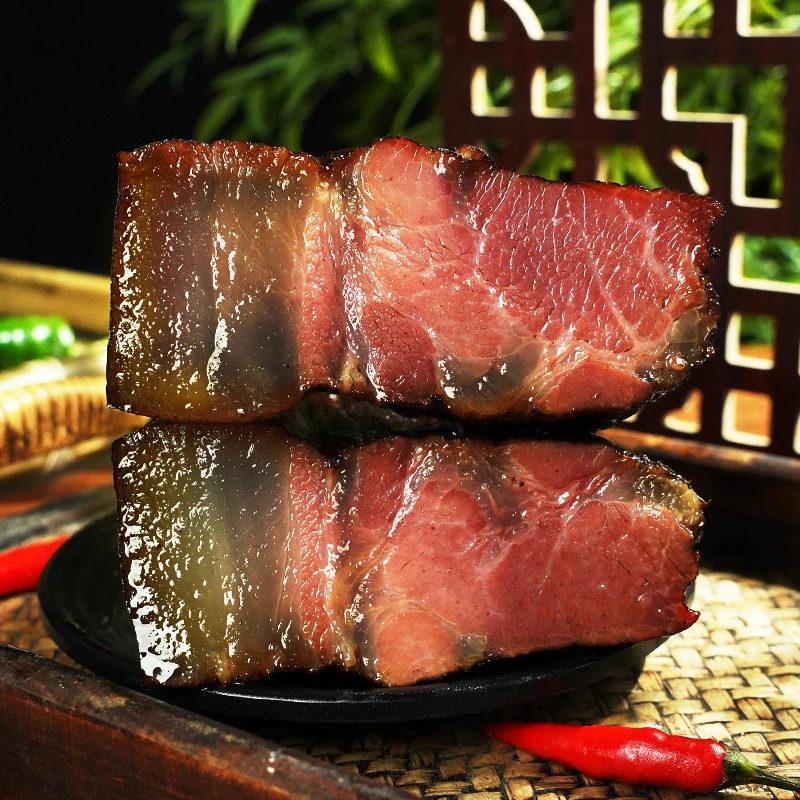 【农家柴火腊肉】直播现称湖南农家柴火米糠烟熏腊肉