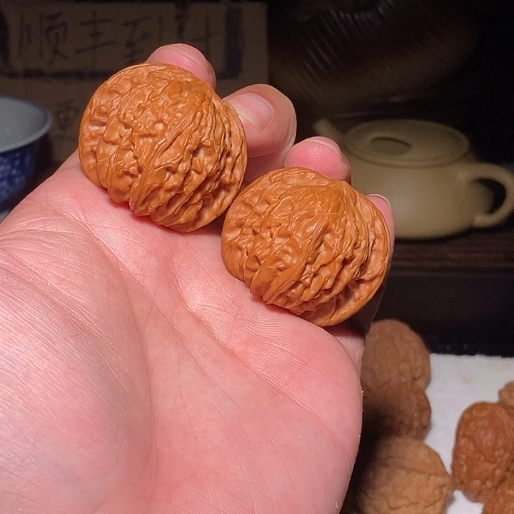 文玩核桃手把件磨盘