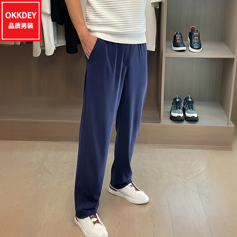 男士轻奢高级感裤子潮牌新款垂感休闲长裤高端男装时尚百搭直筒裤