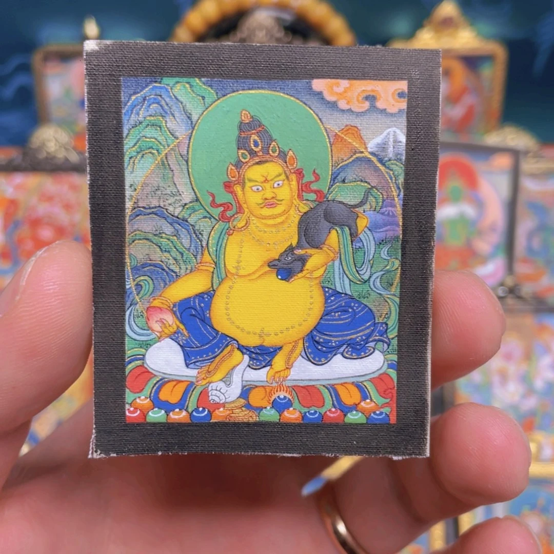 吊坠嘎赤画派黄财神