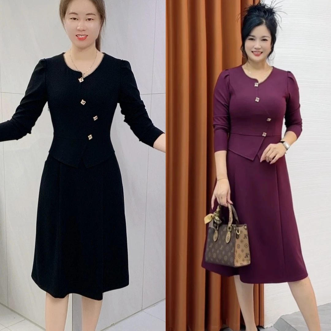 【十姐妹推荐】2025秋冬季新款减龄收腰显瘦修身气质长袖连衣裙