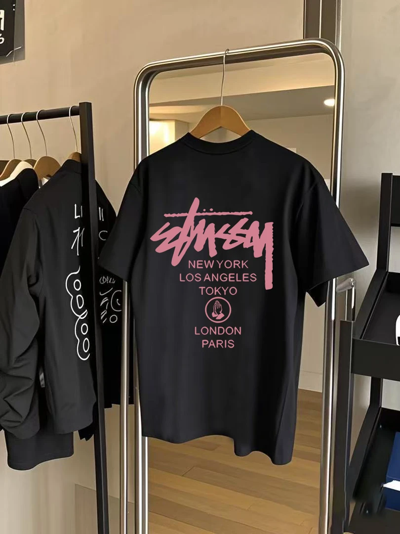 夏季重磅美式痞帅男女款短袖T恤青年ins潮牌街头宽松百搭2025年潮