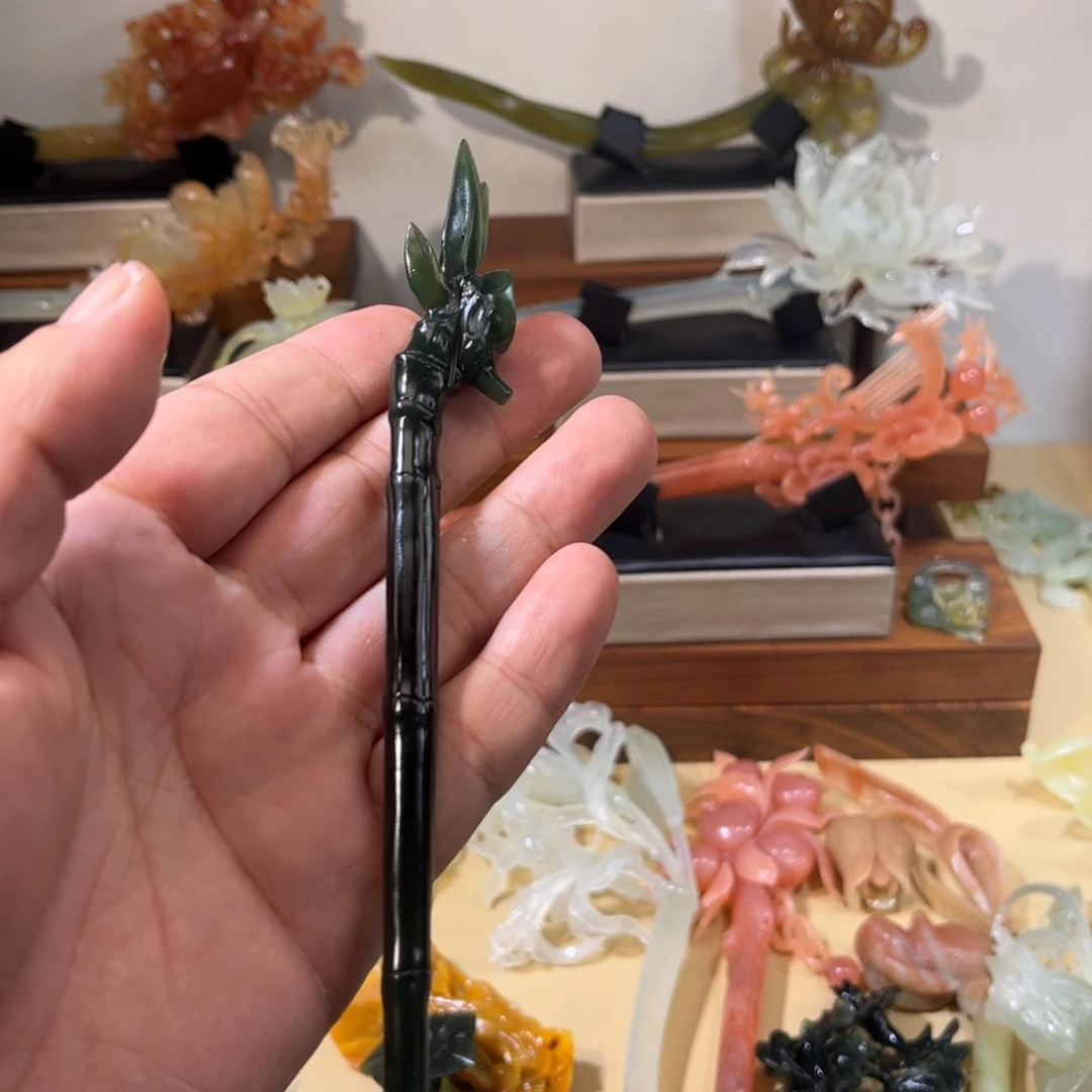 蛇纹石玉合金发簪