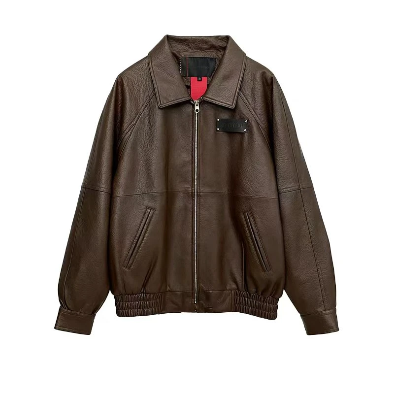 CHICCO MAO复古休闲翻领皮衣C14ADM1149C03/D01