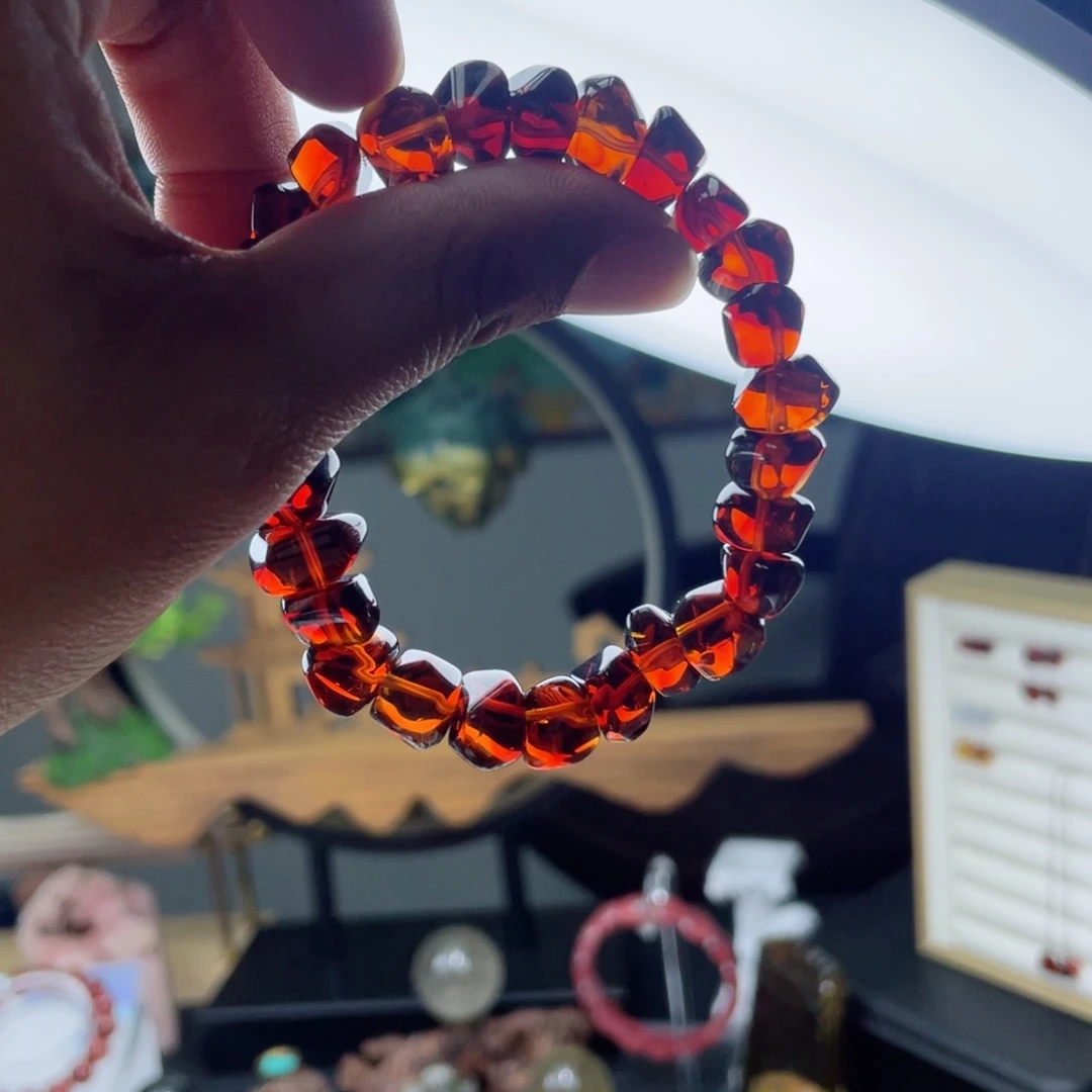 水晶手链未镶嵌金红黄水晶