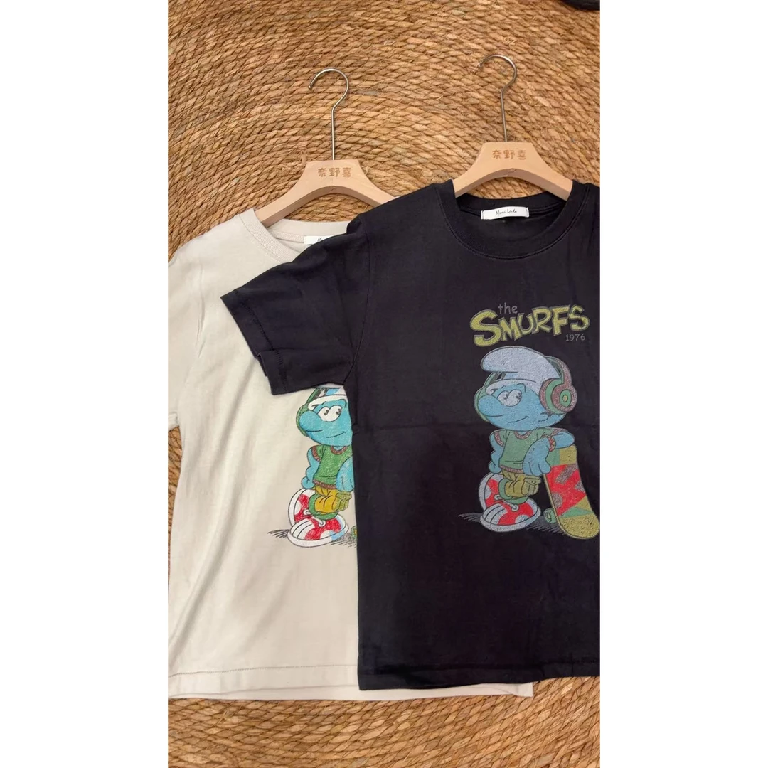 【奈野喜】韩国正品代购/ 蓝精灵卡通短袖T恤【NO退NO换】