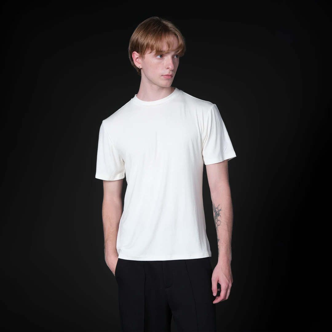 Set for life 25SS 羊毛坑条舒凉弹力修身短袖