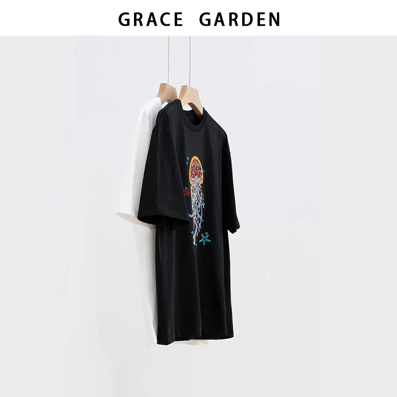 GRACE GARDEN【水母T！】重工钉珠水母短袖T恤NT5E0310
