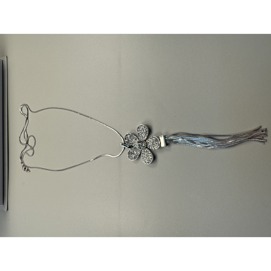 铜合金项链 时尚百搭银色铜合金高级轻奢小众毛衣链2644