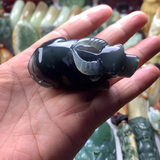 蛇纹石玉未镶嵌岫玉手把件