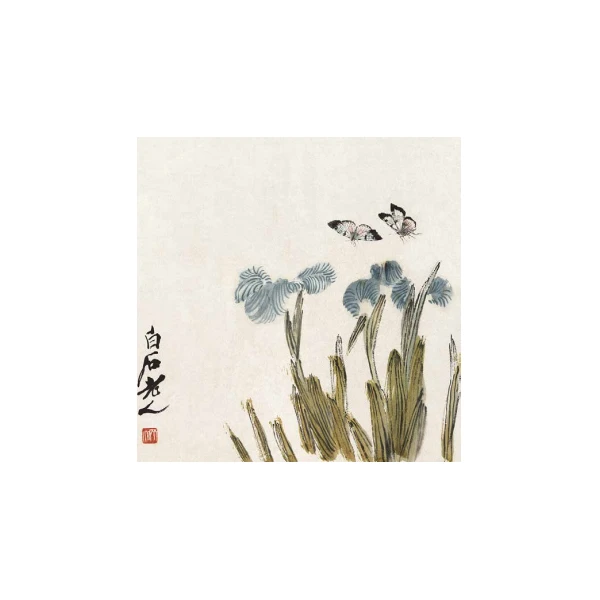 复刻版画齐白石-幽兰蝴蝶图-1平尺