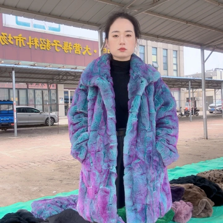 南*雁炫彩蓝中长款领子款4xl