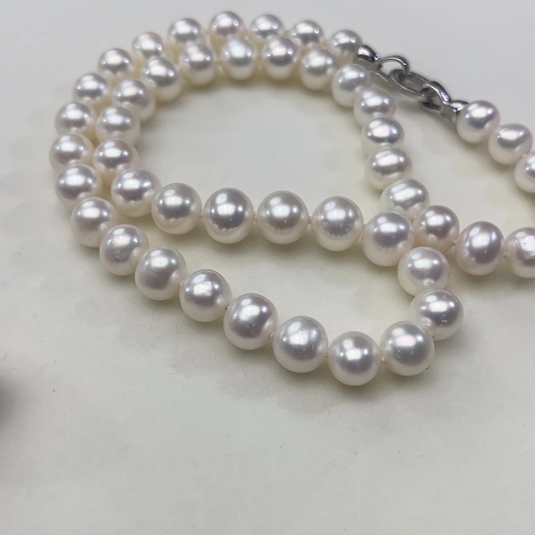 银S925镶嵌淡水珍珠颈饰