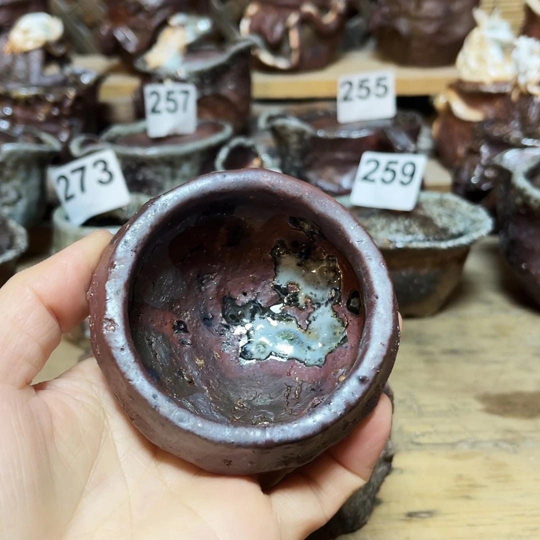 杯柴烧粗陶手捏杯