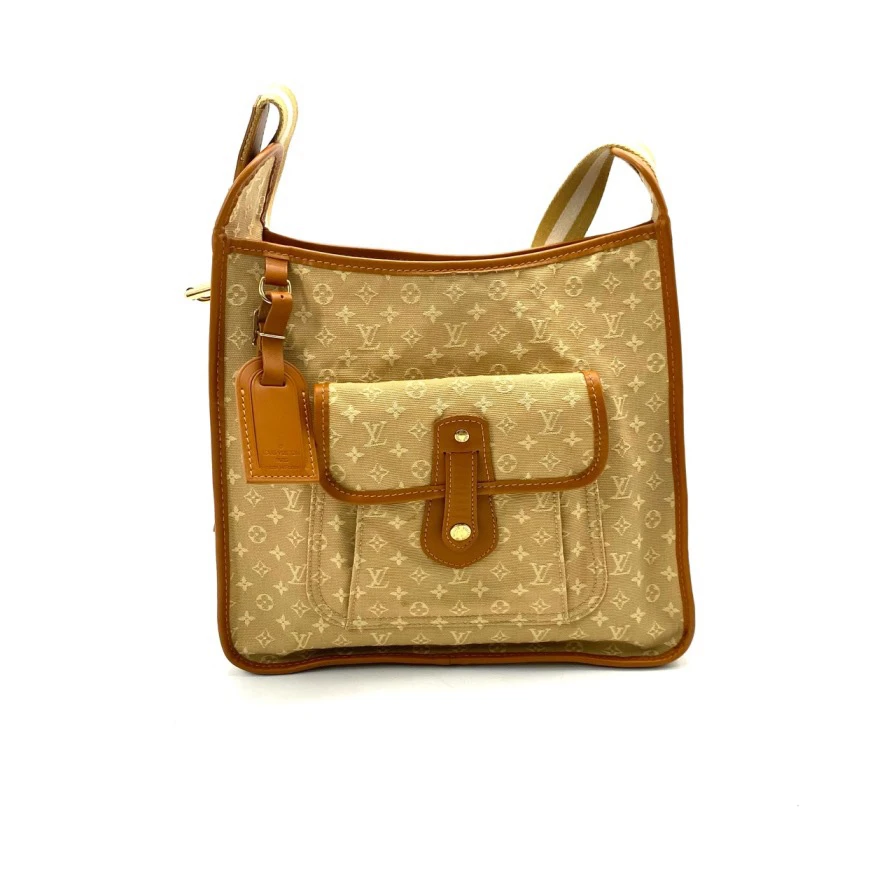 99新 LouisVuitton/路易威登 黄色老花丹宁帆布斜挎包  尺寸30/27