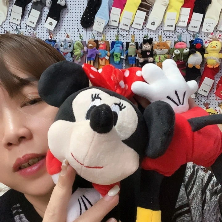 三醋酯纤维米妮玩偶袜直播间单