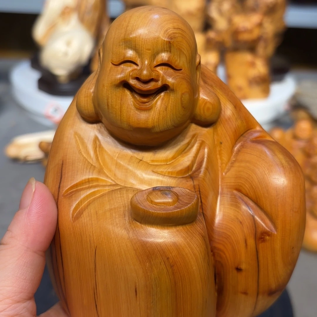 木太行崖柏弥勒佛