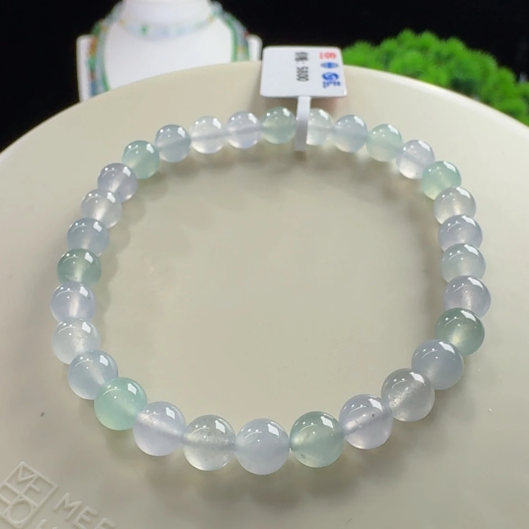 未镶嵌手链翡翠高冰幻彩单圈卡6mm