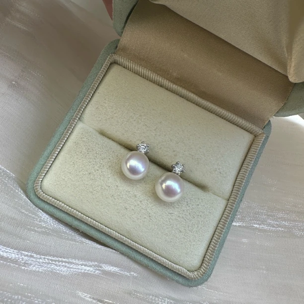 天然淡水珍珠馒头珠S925银耳钉经典百搭时尚气质