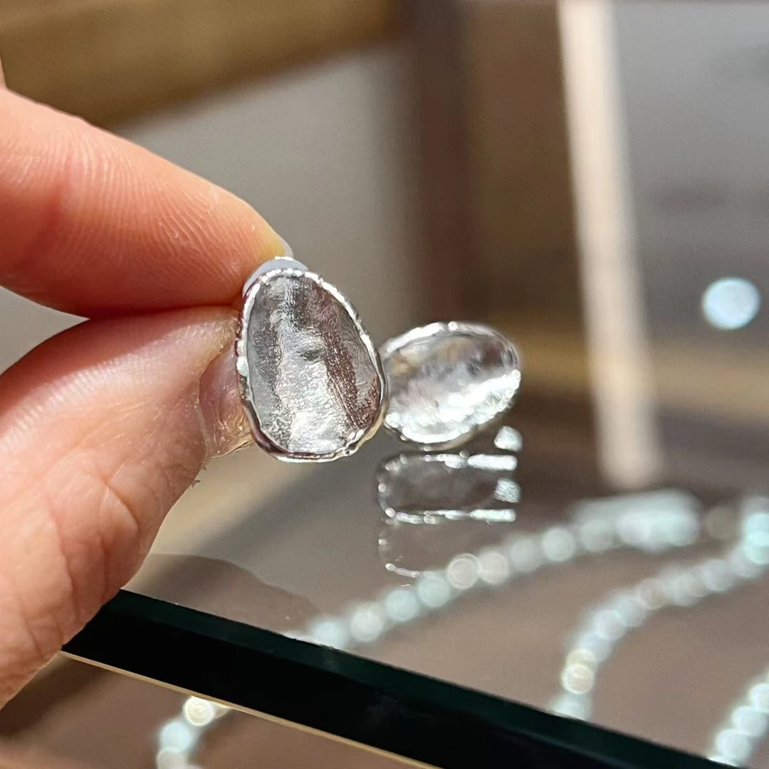 925银耳饰 JIUJIU【纯银叶子耳钉】气质手工简约0308