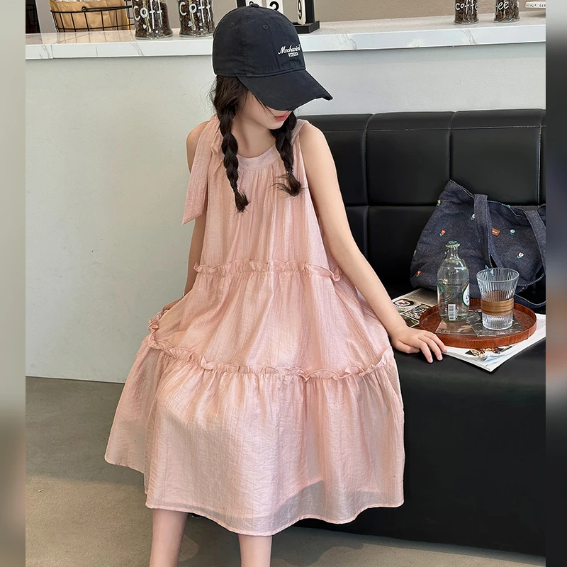 女童夏季连衣裙2026新款大童女装甜美吊带公主裙儿童装夏装沙滩裙