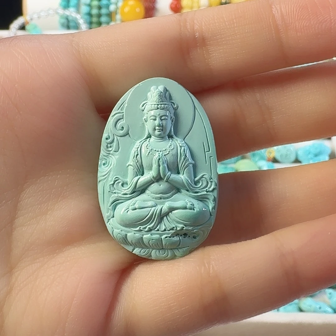绿松石未镶嵌吊坠(不含链)观音
