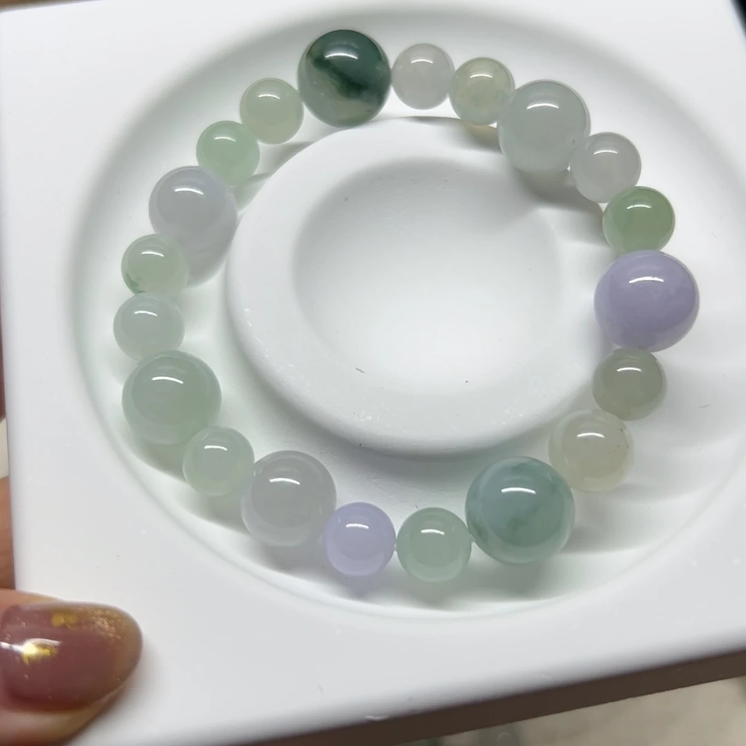 定制翡翠未镶嵌多宝手串