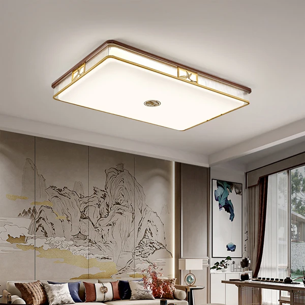 中式风格全铜实木吸顶灯客厅卧室餐厅书房吸顶灯