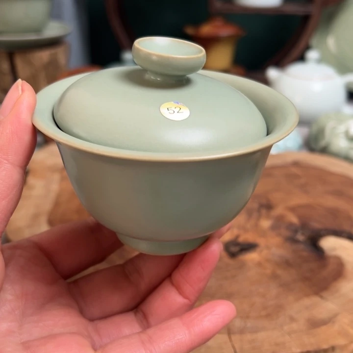 杯仿古釉手工两才盖碗