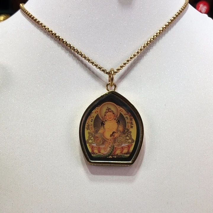 亚克力铁合金黄财吊坠