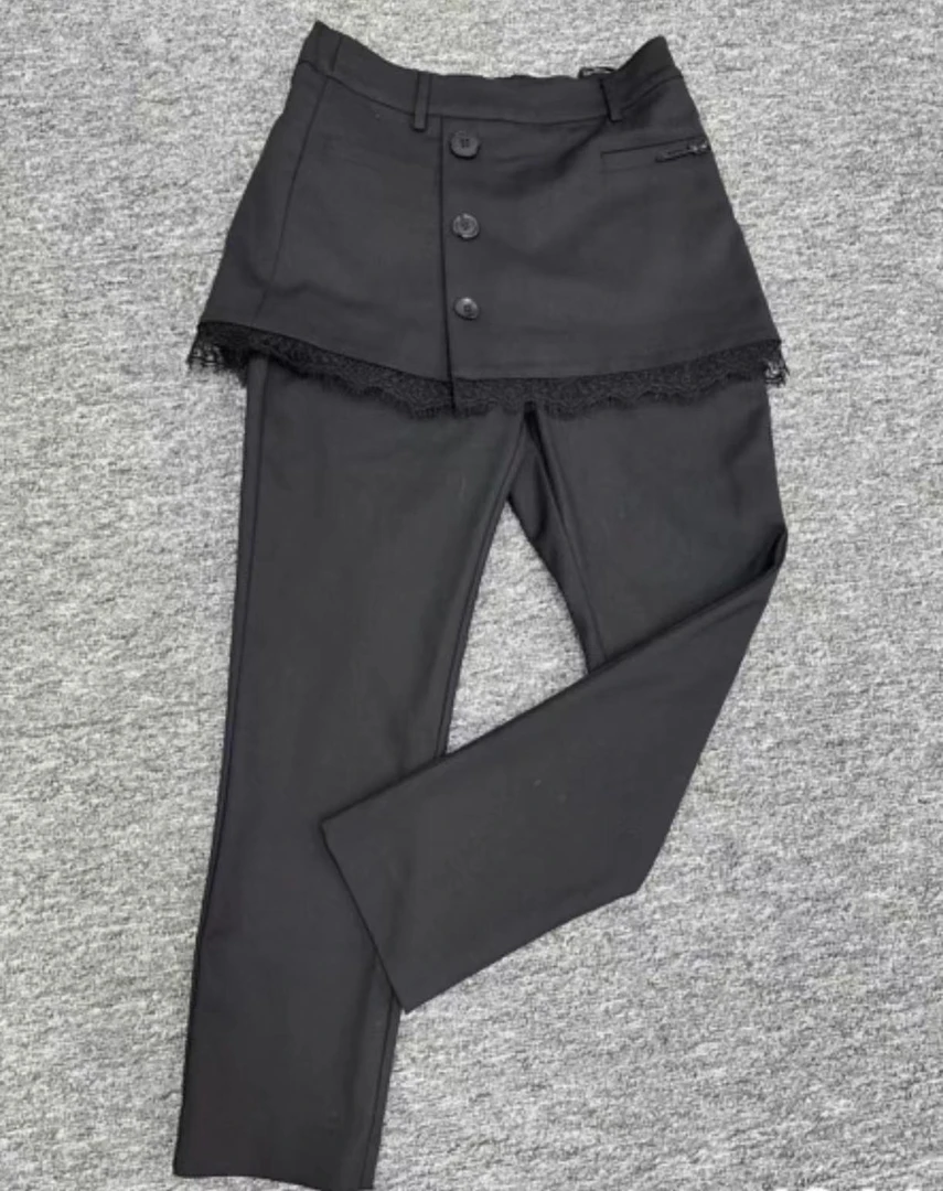 【浪漫情怀】假两件三扣裙装西裤