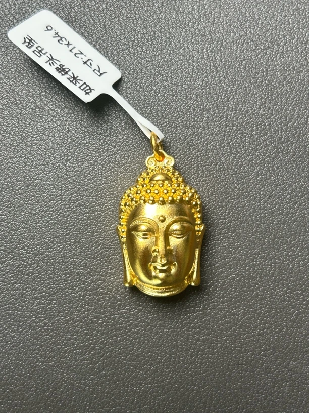 足金 如来佛头吊坠 克重17.85g 古法工艺