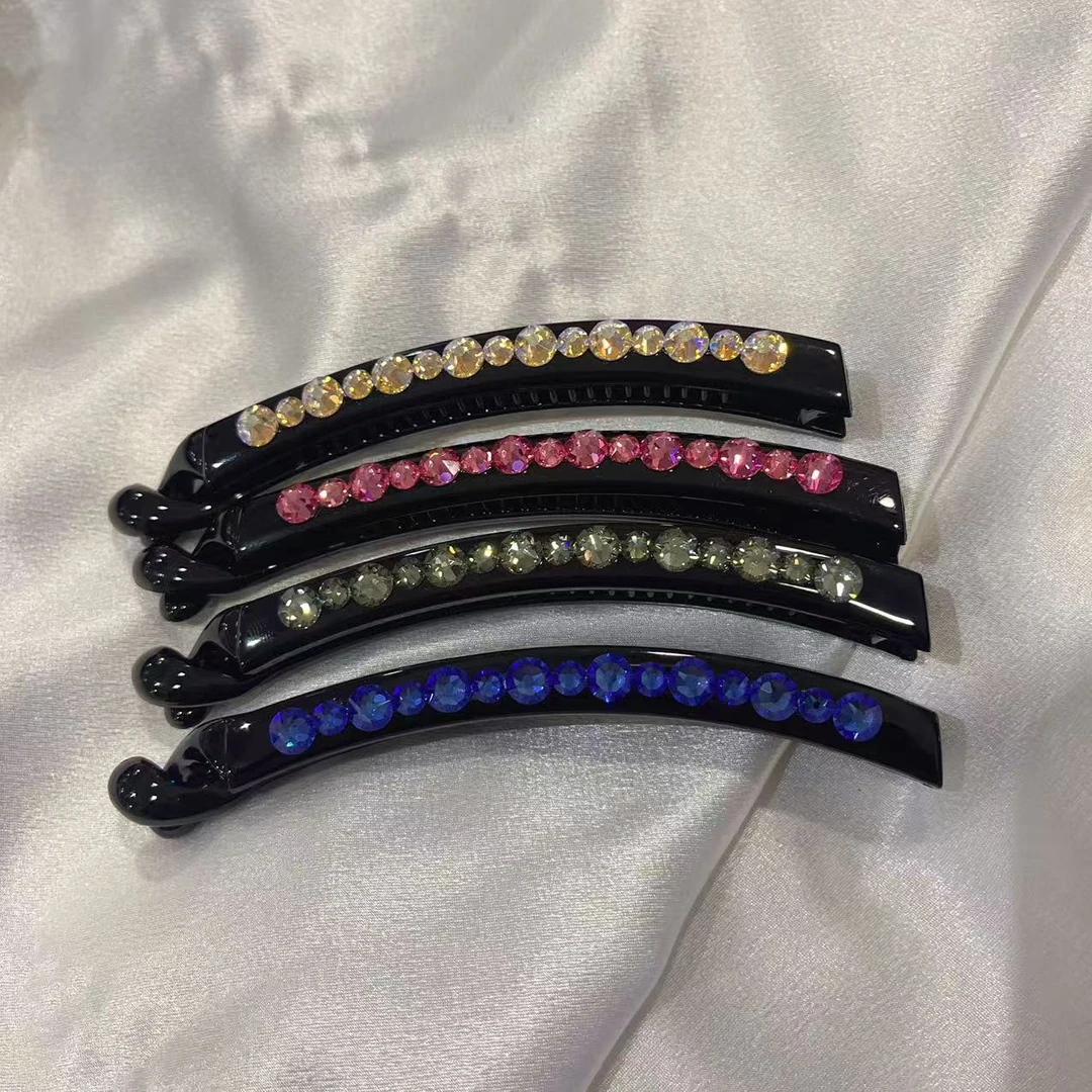 韩国 气质 小众 ins 手工 简约 贴钻 香蕉夹Q196