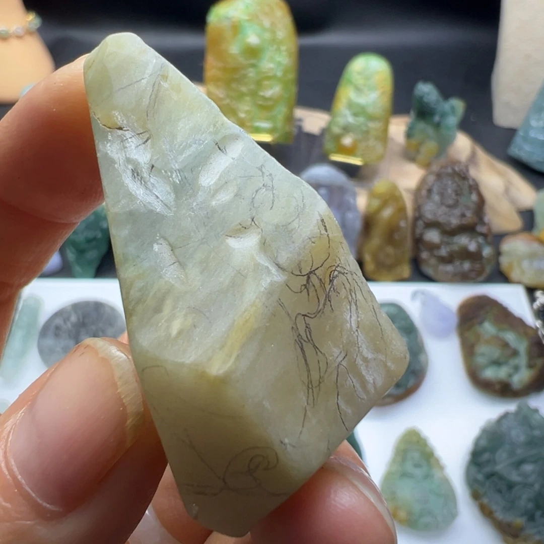 定制翡翠未镶嵌一***景缅甸翡翠Ａ货挂件貔恘定制全包价格