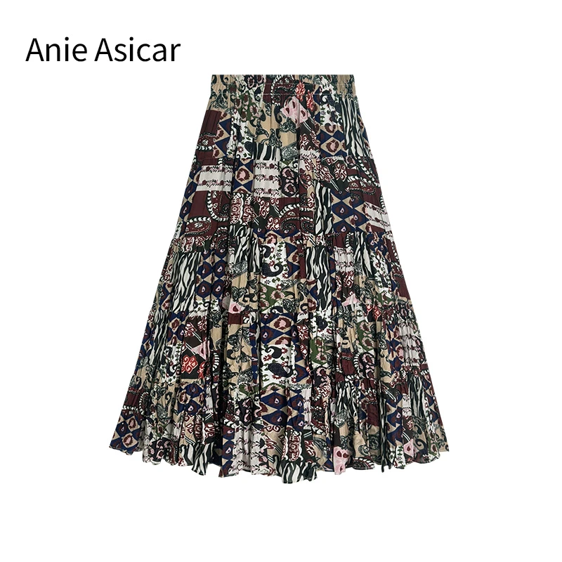 2025年-Q3584碎花气质时尚高腰显瘦夏季印花提花女士半身裙