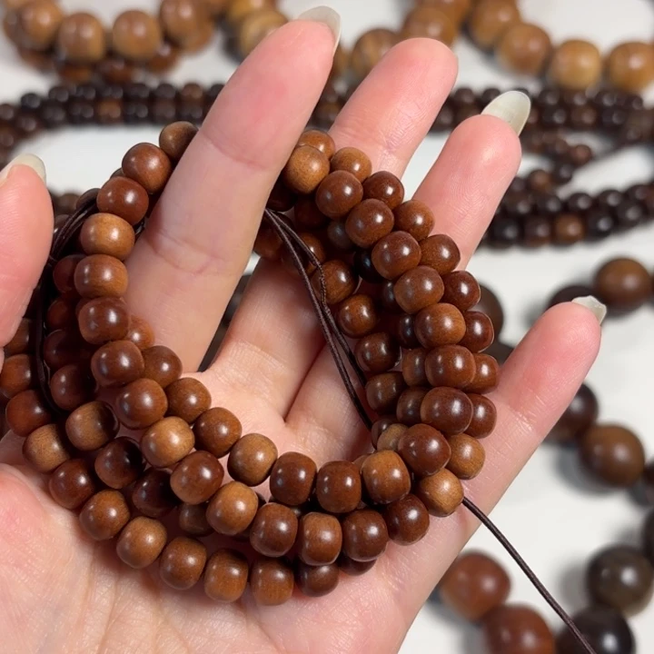 佛***子檀香木78多圈108颗老山檀红肉奶香奶甜