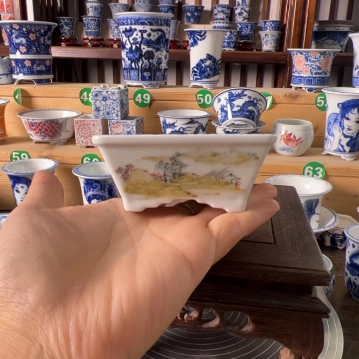 手绘陶瓷手工花盆