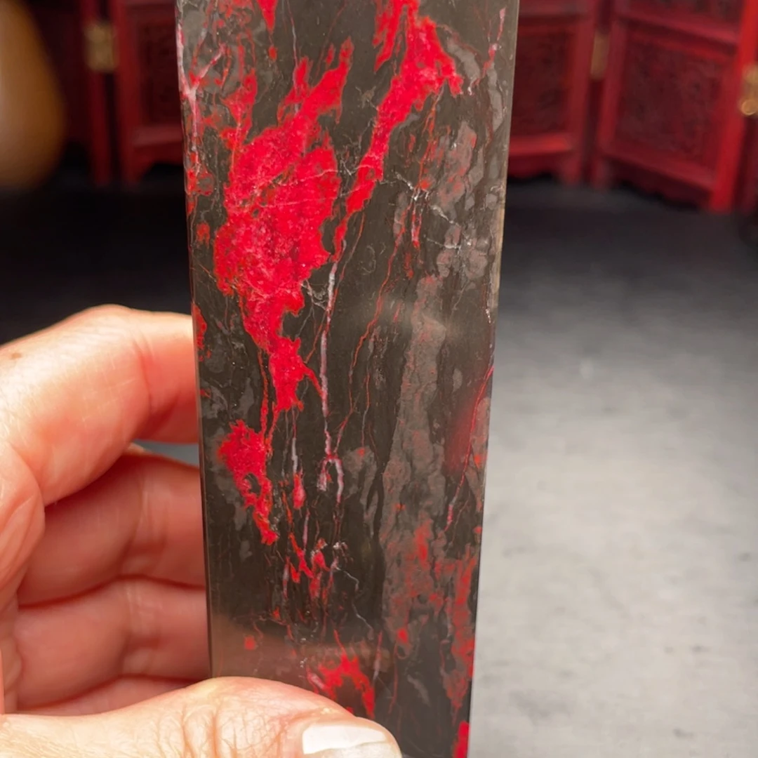 鸡血石鸡血石手把件摆件印章