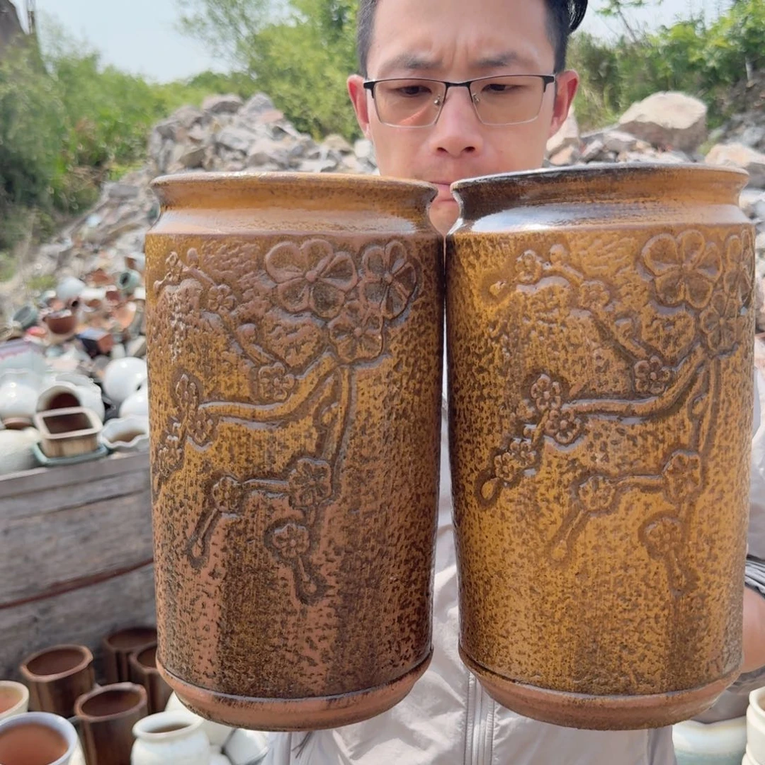 紫砂花盆口16高28（直筒梅花两个