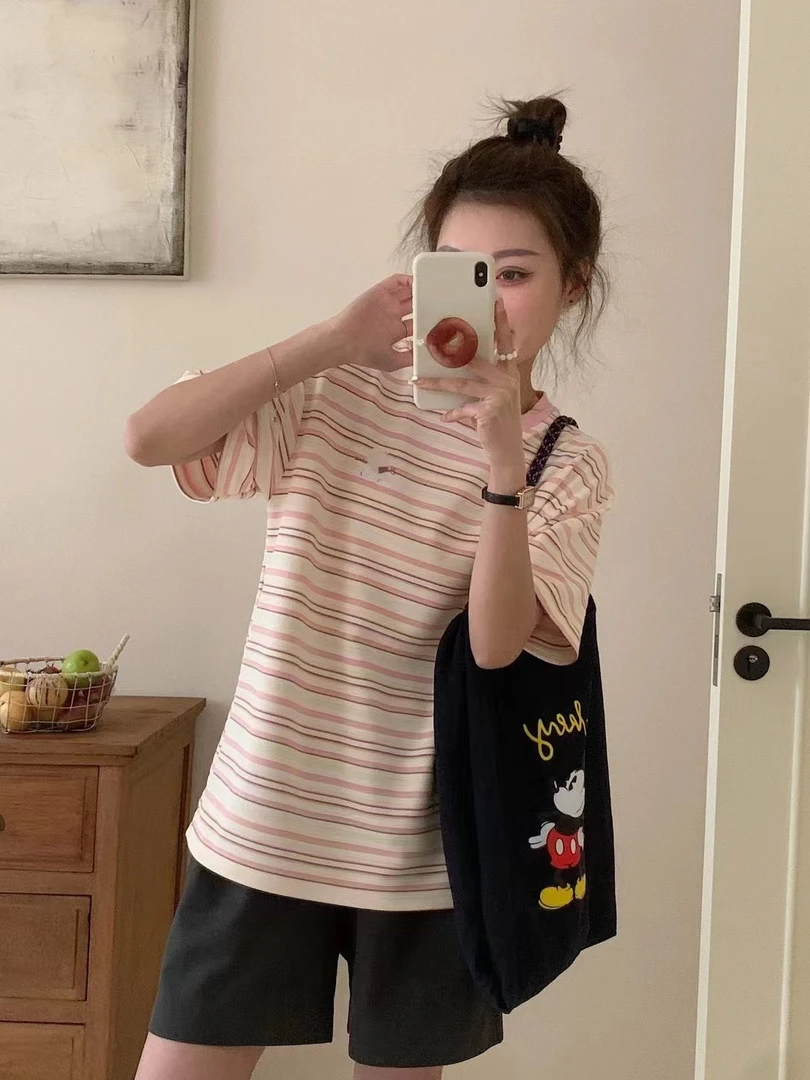 【551-600浮力链接】长袖T恤女印花字母上衣女学生韩版宽松秋装女