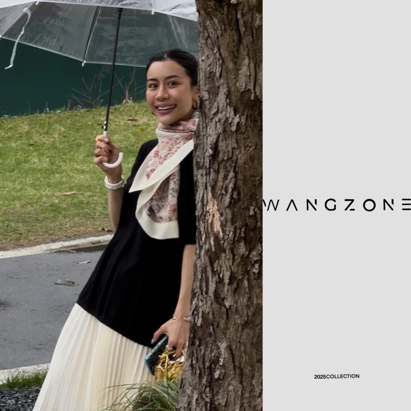 WANG ZONE | 早春新款100羊毛_纸片人垂坠感百搭显瘦圆领长袖T恤