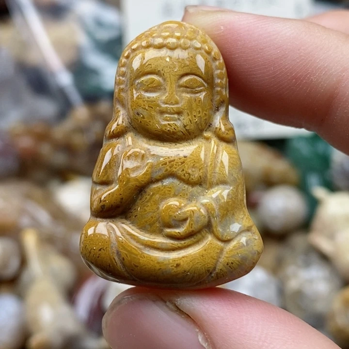 硅化珊瑚（珊瑚玉）未镶嵌颈饰小吊坠